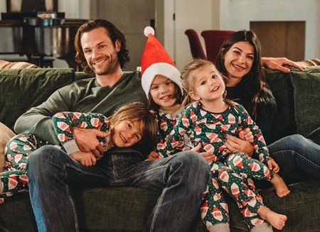 Jared Padalecki with his wife Genevieve Padalecki and three kids Thomas, Austin, and Odette Elliott Padalecki.